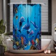 Ulticool Douchegordijn - Dolfijn Zee Vissen Aquarium - 120 x 180 cm - met 8 ringen 