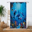Ulticool Douchegordijn - Dolfijn Zee Vissen Aquarium - 120 x 180 cm - met 8 ringen 