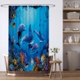 Ulticool Douchegordijn - Dolfijn Zee Vissen Aquarium - 120 x 180 cm - met 8 ringen 