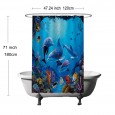 Ulticool Douchegordijn - Dolfijn Zee Vissen Aquarium - 120 x 180 cm - met 8 ringen 
