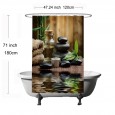 Ulticool Douchegordijn - Zen Spa Meditatie Rust - 120 x 180 cm - met 8 ringen 