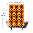 Ulticool Douchegordijn - Retro Vintage Flowers 60's 70's  - 120 x 180 cm - met 8 ringen - Oranje Geel