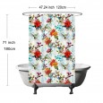 Ulticool Douchegordijn - Vogel Bloemen Natuur - 120 x 180 cm - met 8 ringen - Wit Rood Blauw Geel